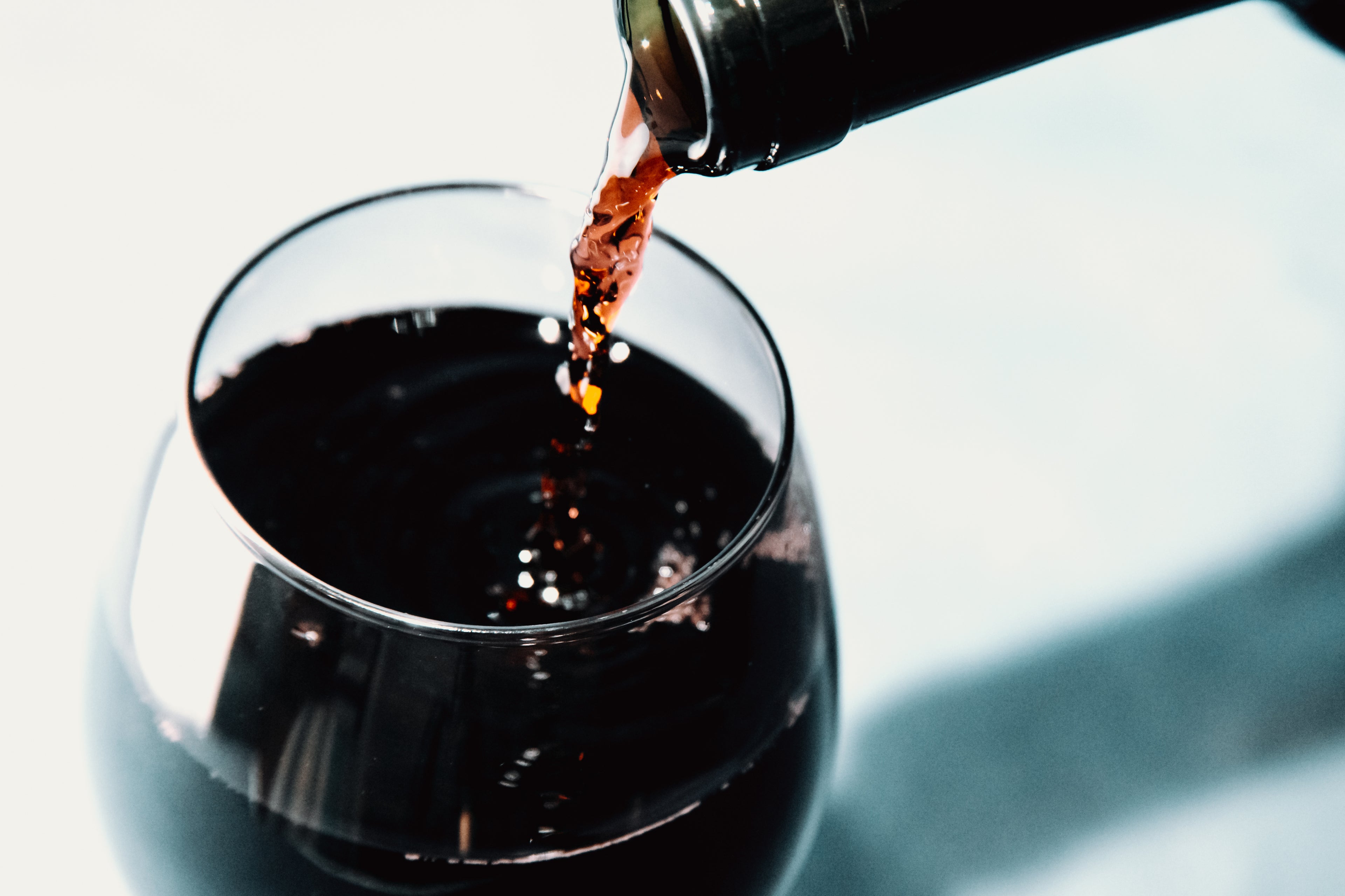 red wine pouring